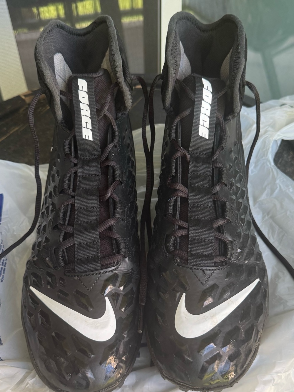 Nike Black and White Force Football Cleats